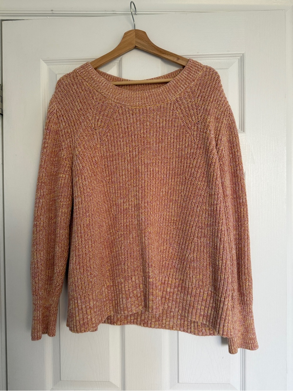 GAP Pink Marled Scoop-Neck Sweater